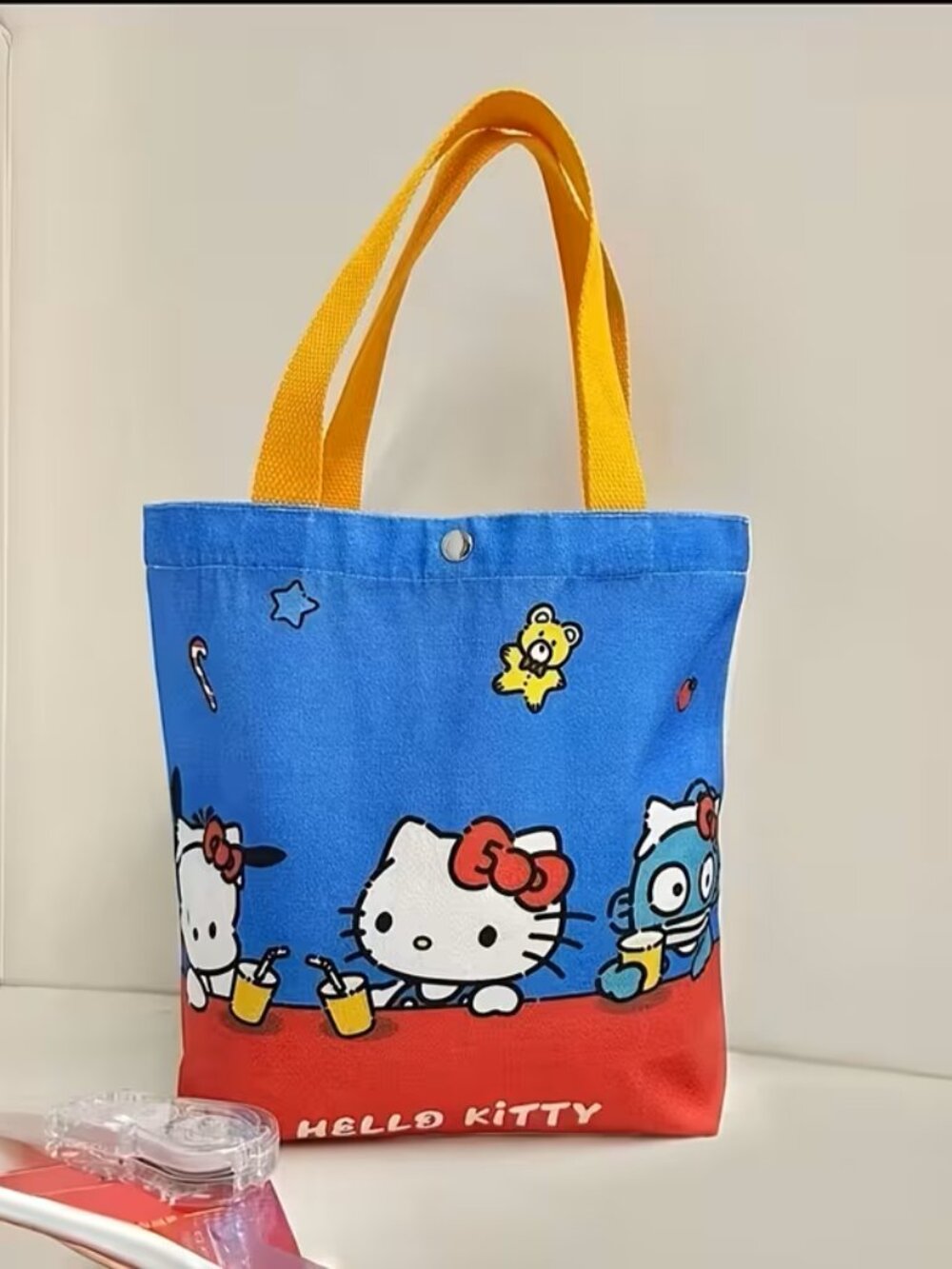Adorable Small Hello Kitty Canvas Tote Bag 10 x 10